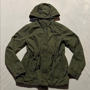 Ambiance Army Green Utility Jacket with Hood